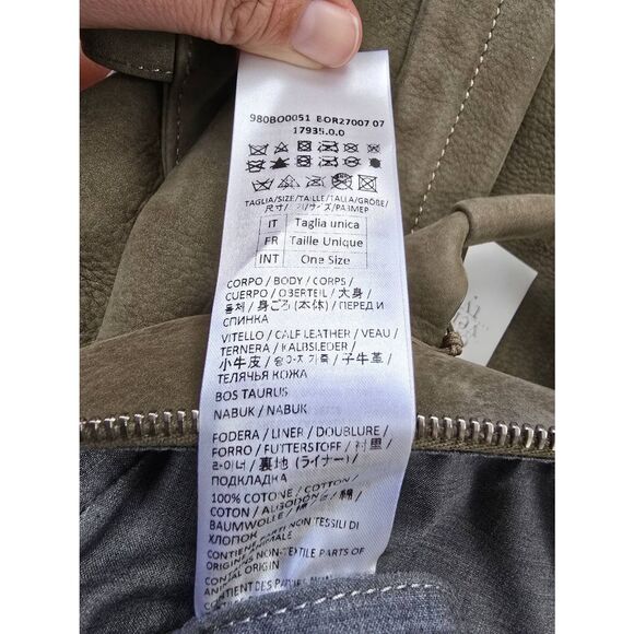 Eleventy Olive Green Calf Leather Backpack – Italian Luxury Nabuk Soft Leather - Picture 13 of 13